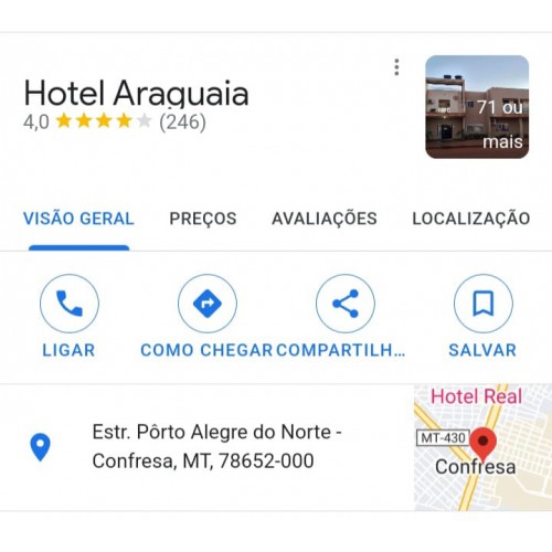 Cliente - Hotel Araguaia  - Confresa  - MT 